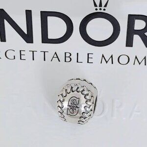 Pandora Seattle Mariners Baseball Charm S925 Silver Bead with box
